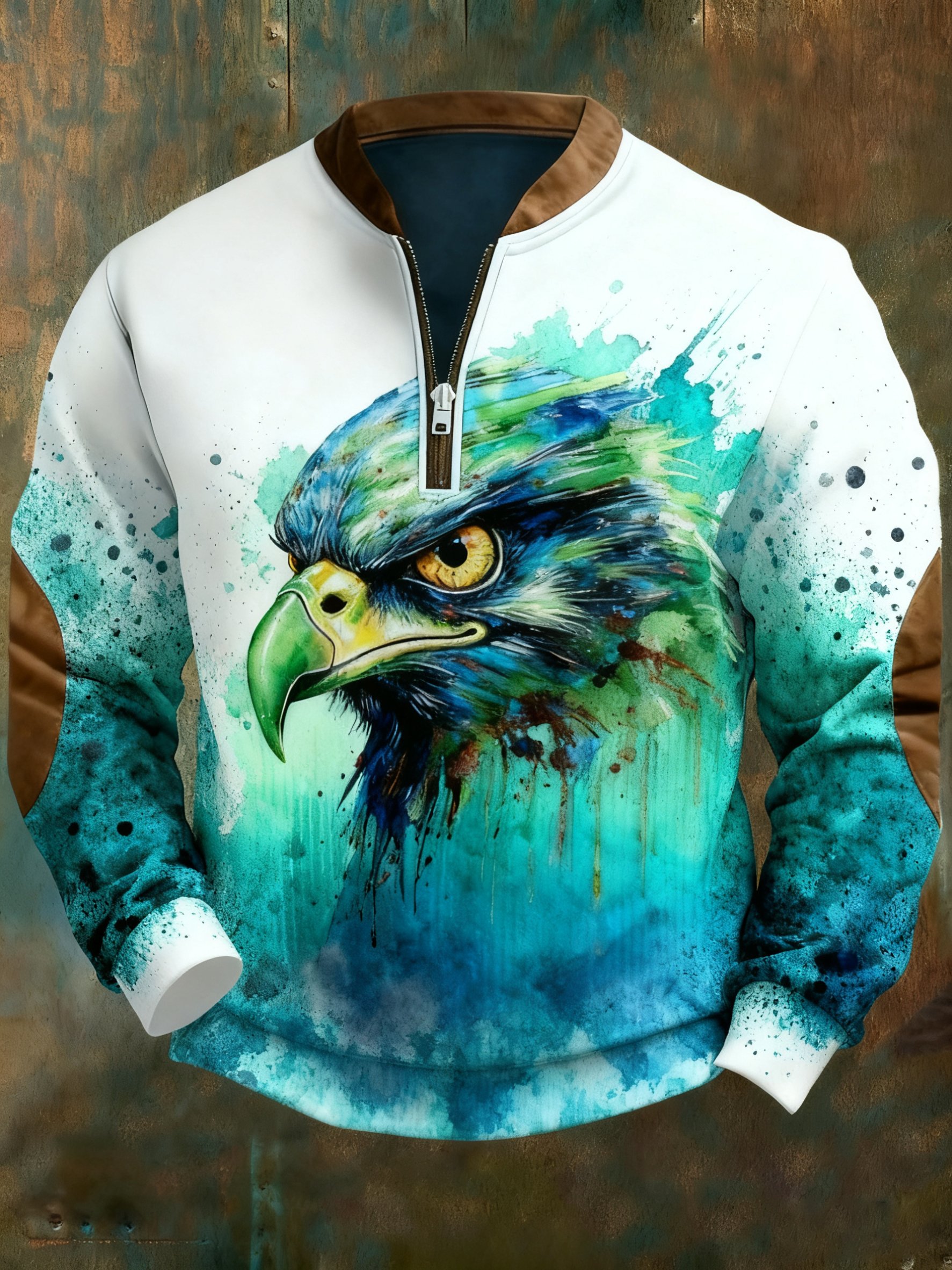 Sudadera Football geométrico en bloques de color estampado para hombre