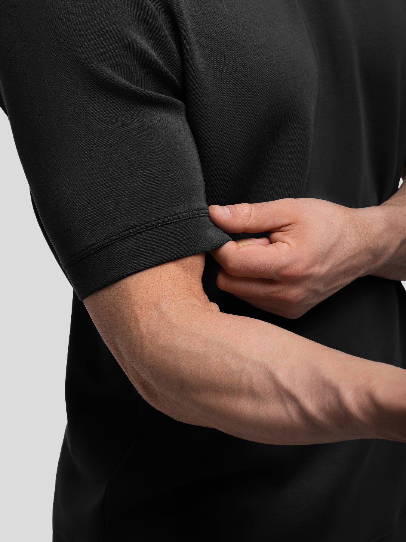 Modal Blend de manga corta Tee:de corte entallado