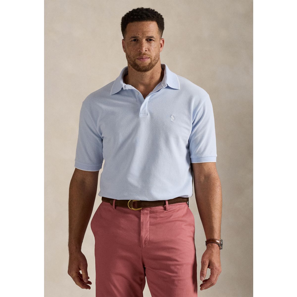 Big & Tall Stretch Oxford Mesh Polo Shirt - 6