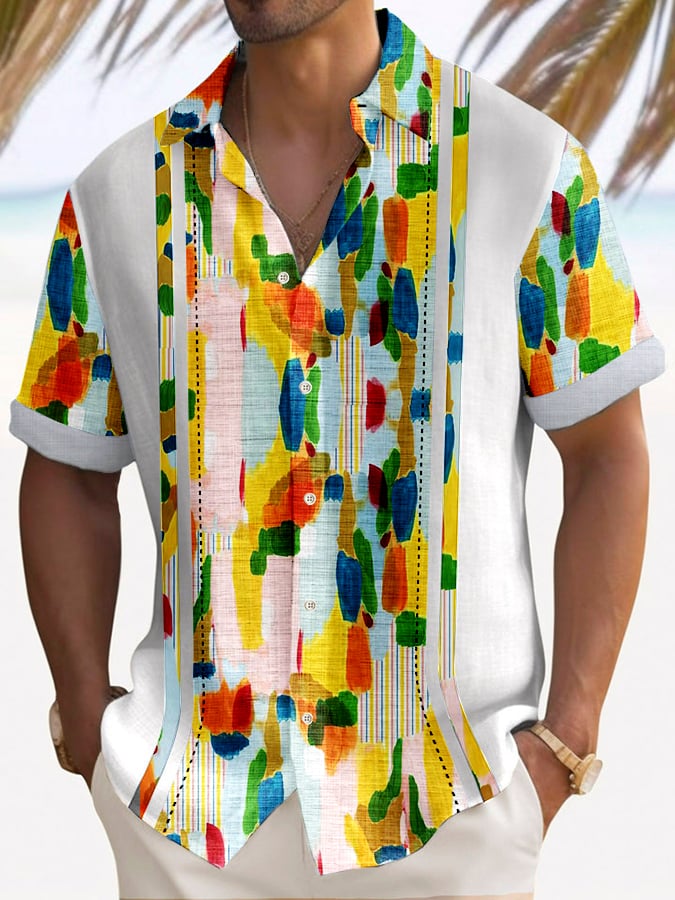 Casual Vacation Art Graffiti estampado Color Contrascamiseta