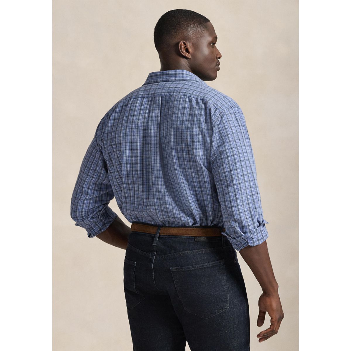 Big & Tall Plaid Brushed Oxford Shirt - 2