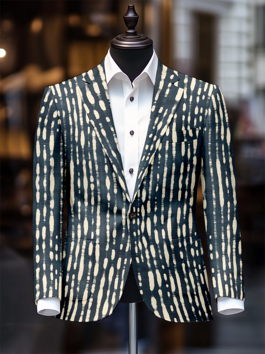 Saco retro casual a rayas para hombre