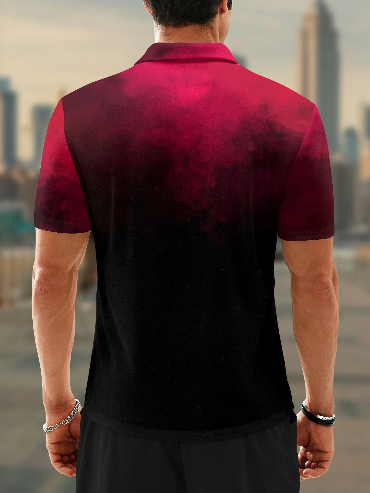 Moisture Wicking Golf Polo 3D degradado Color