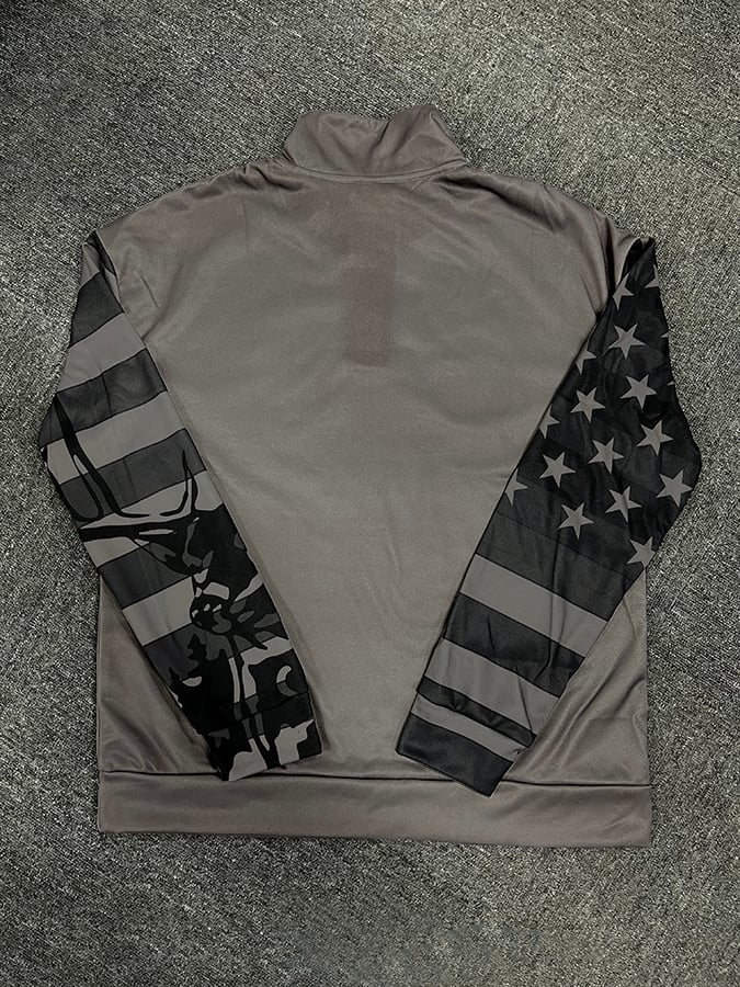 Sudadera Western Style estampado Stand cuello Button para hombre