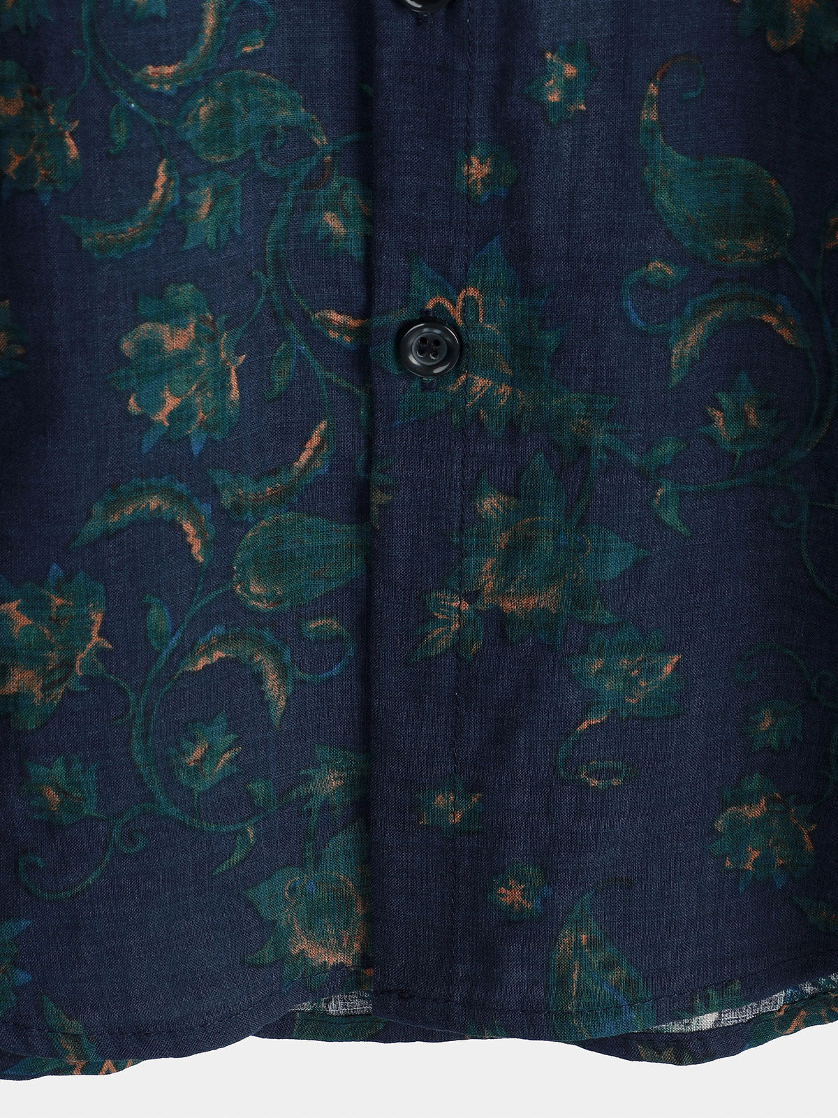 Camisa Blue floral Holiday casual Pocket de manga corta Button Up para hombre