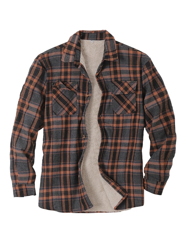 Camisa retro de moda a rayas estampado polar para hombre