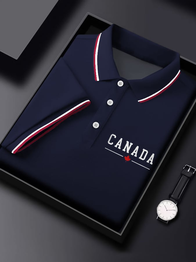 Casual Canadian Contrast Polo para hombre