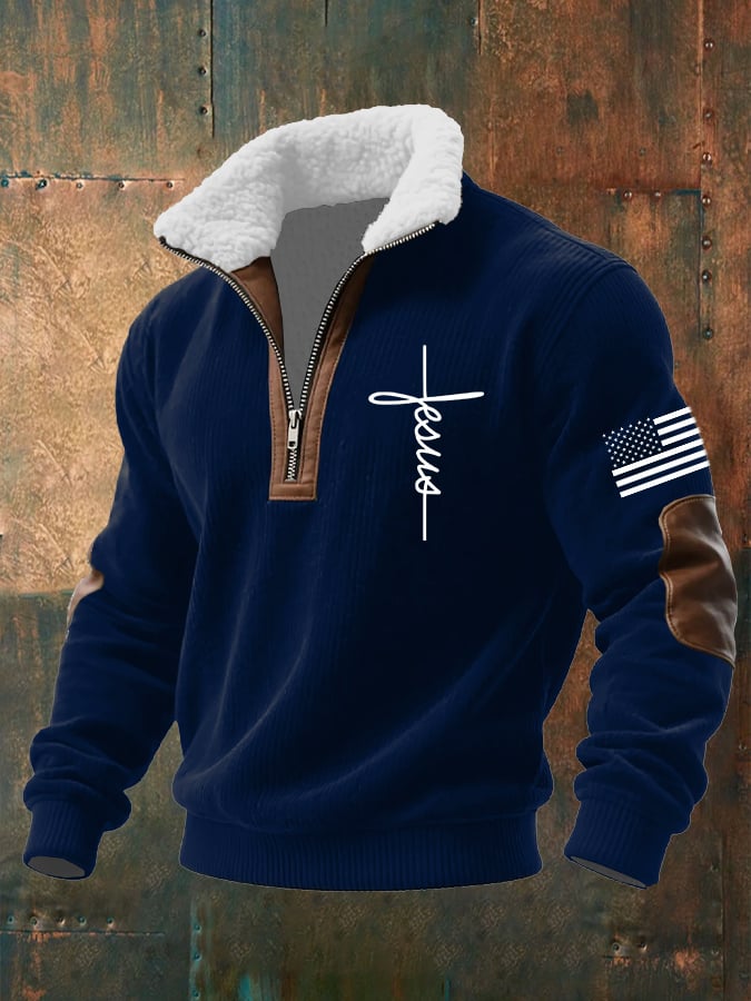 Sudadera casual Faith retro texturizado para hombre