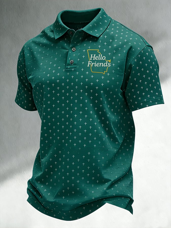 Camisa polo casual "From Church To Golf Course" Golf-estampado para hombre