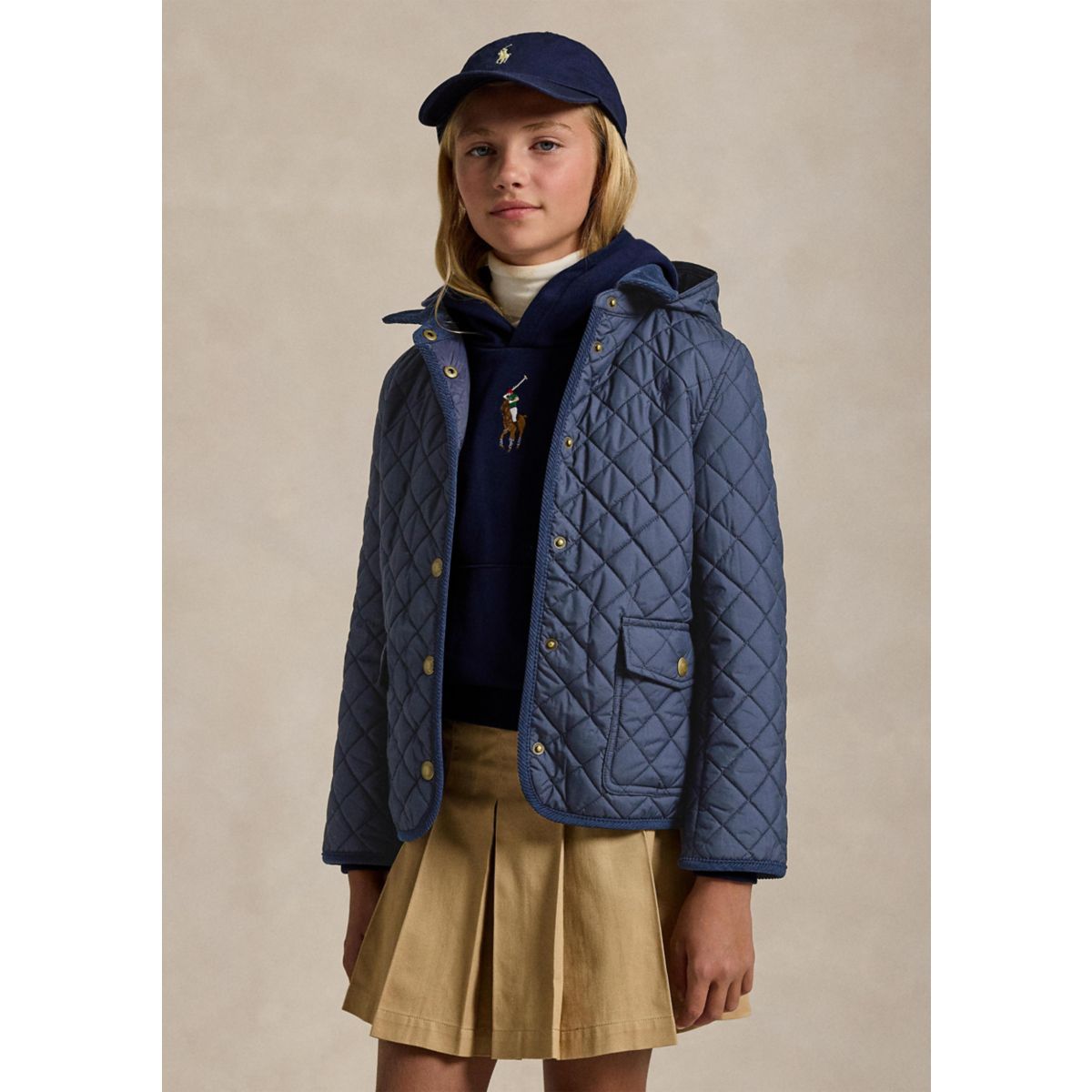Girls 7-16 Quilted Water Repellent Barn Jacket - 1