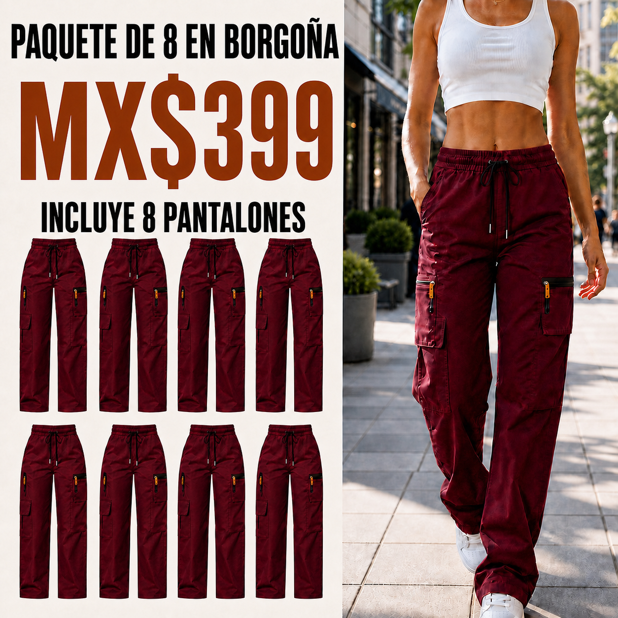 Pantalón cargo transpirable de verano para mujer · vista 3