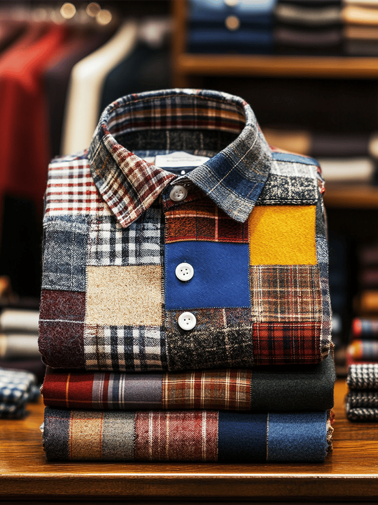 Camisa contrast color clásico de lujo ejecutivo de manga larga para hombre