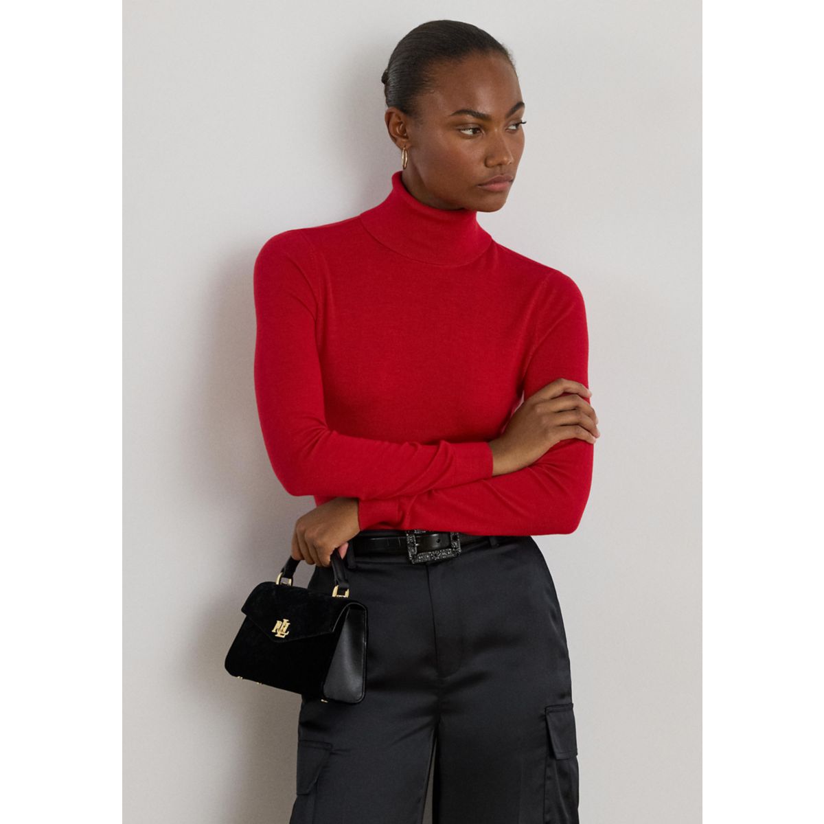 Women's Silk-Blend Turtleneck Sweater - 3