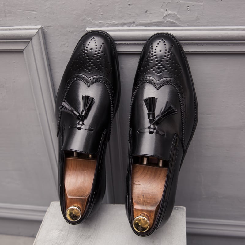 Zapatos vintage Carved ejecutivo casual Tassel cuero