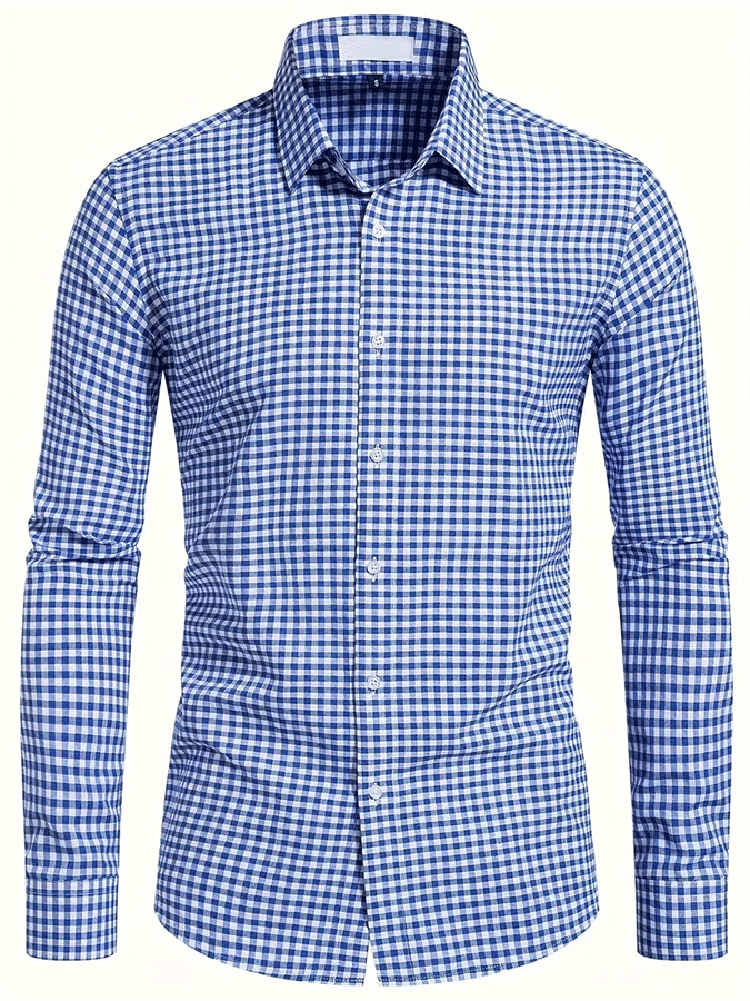 para hombre Plaid ejecutivo casual camisa
