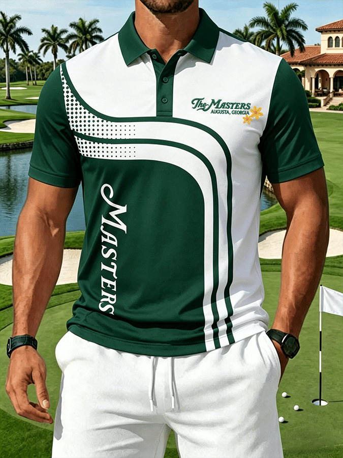 Golf estampado casual Polo para hombre
