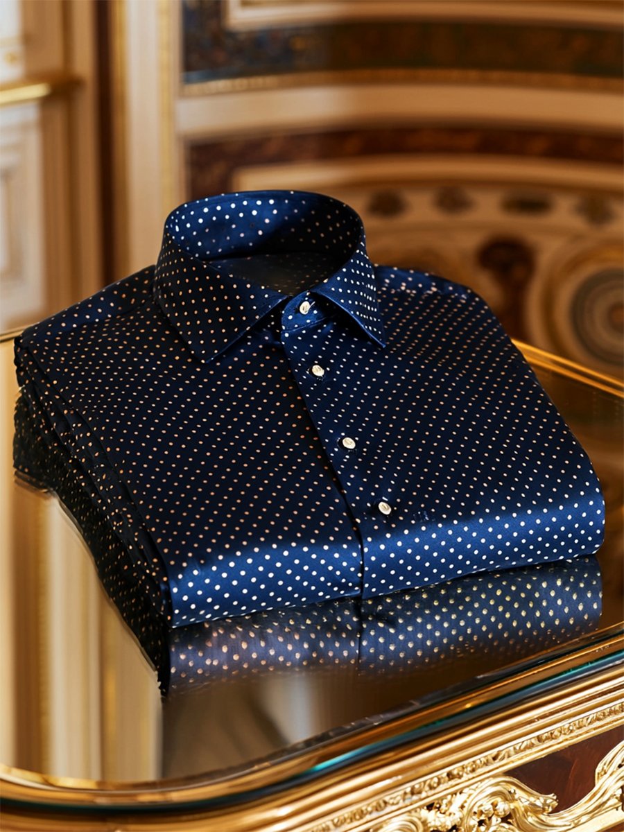 para hombre Satin Luxe de manga larga con botones camisa