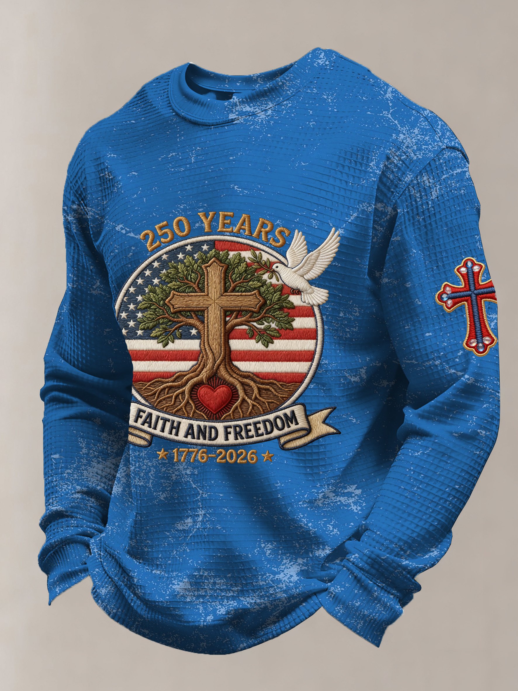 Vintage American Flag estampado Top para hombre