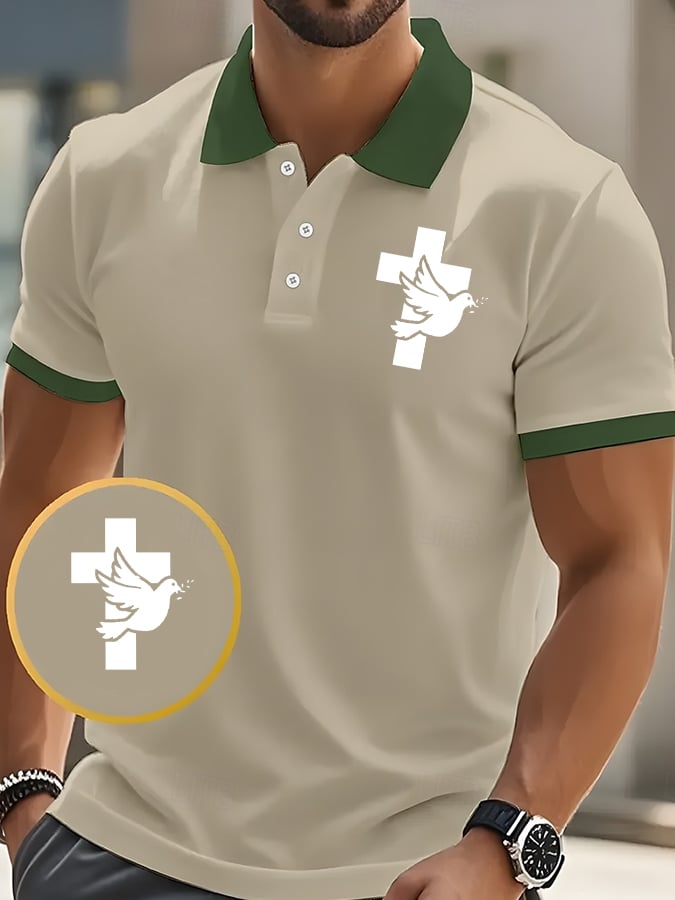 Camisa polo Faith estampado casual para hombre