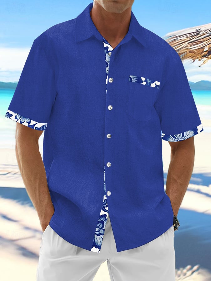 Camisa Hawaiian estampado de modaable Resort casual (With Pockets) para hombre