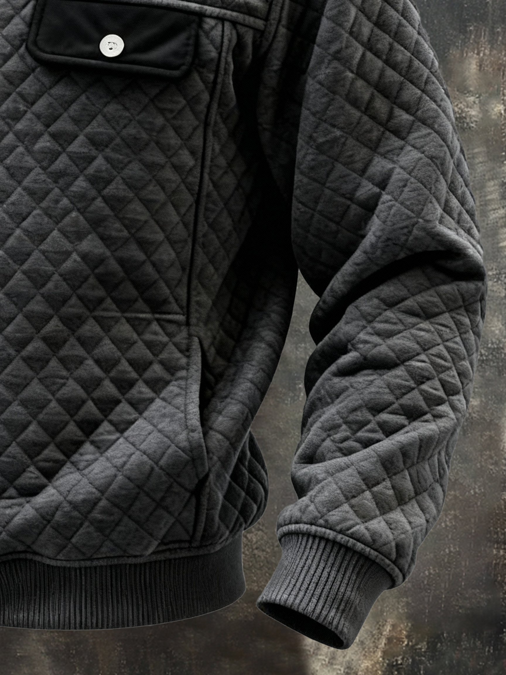Sudadera vintage texturizado Comfortable Henley para hombre