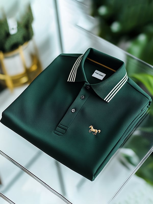 Camisa polo ejecutivo casual Logo Button de manga corta para hombre