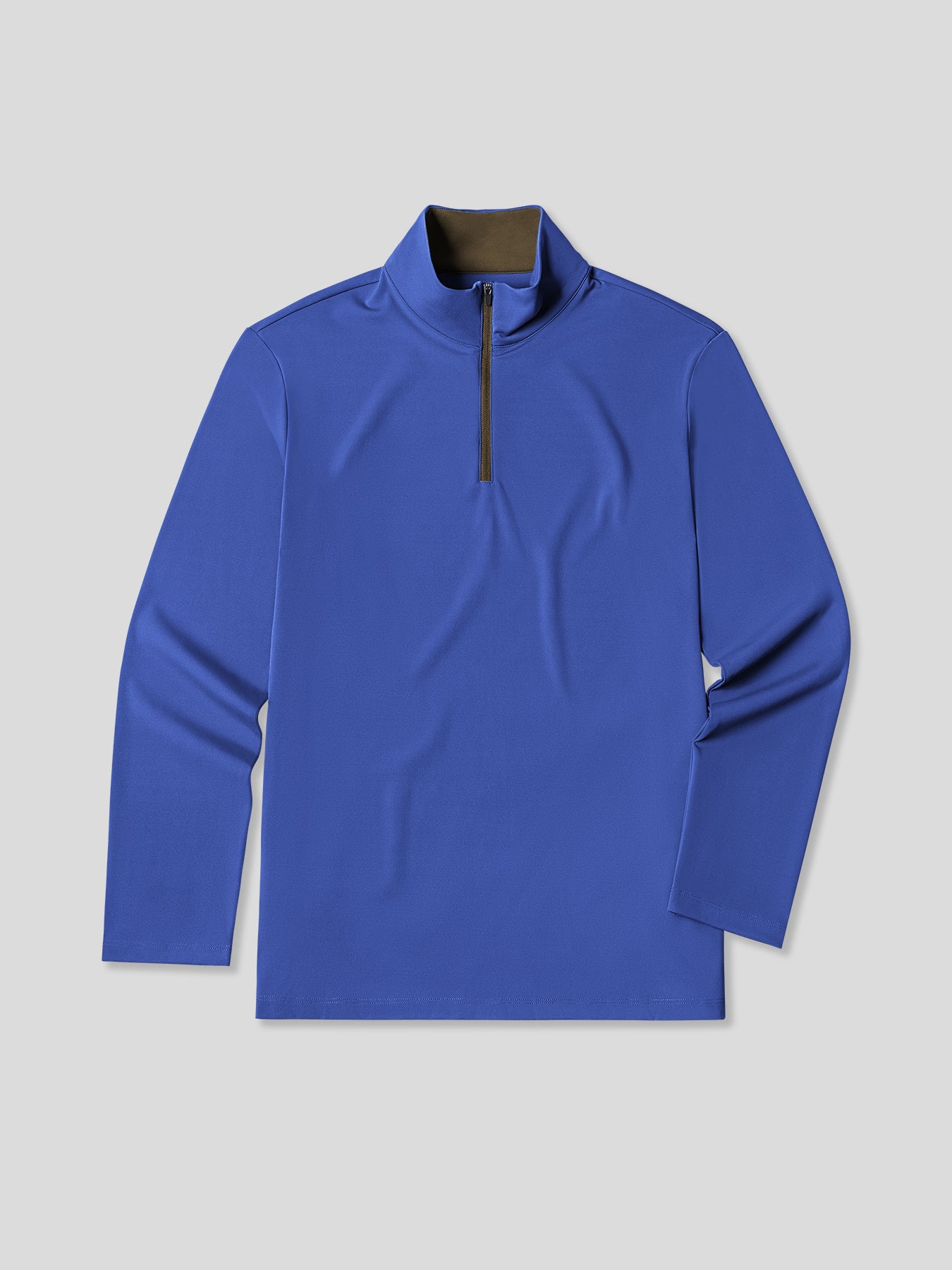 SmoothBlend de corte entallado Half Zip Mock Neck Tee: Zip Contrast Color