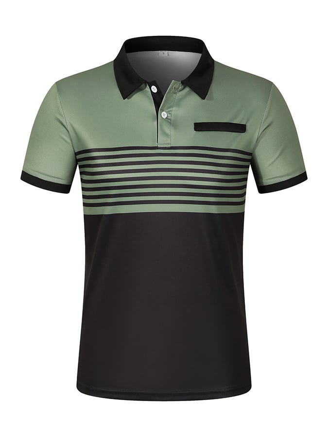 Camisa polo de modaable Contrast Color de manga corta para hombre