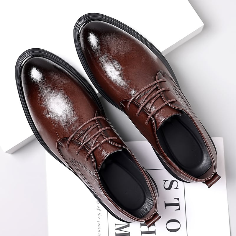 Zapatos ejecutivo casual British Pointed cuero para hombre