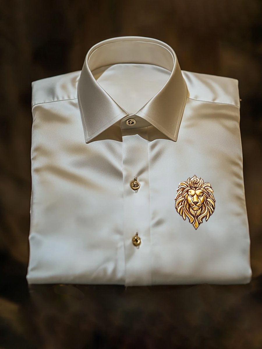 Camisa seda de lujo ejecutivo de manga larga para hombre