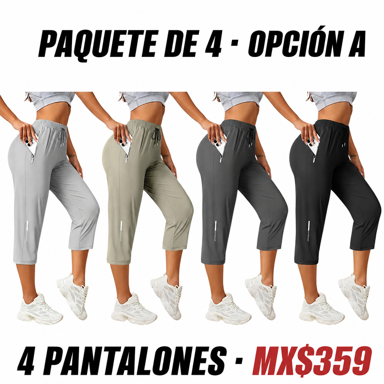 Pantalón capri holgado y transpirable para mujer · vista 2