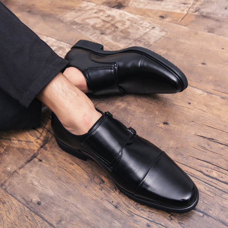 Zapatos ejecutivo casual British Double Buckle cuero