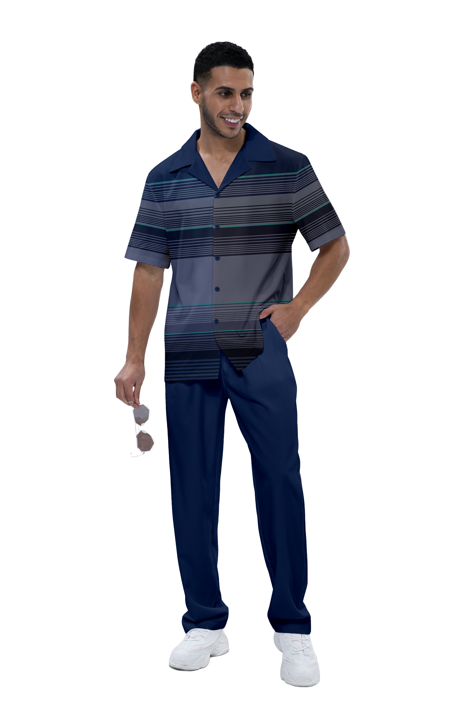 Camisa a cuadros estampado de manga corta walking suit 883 para hombre