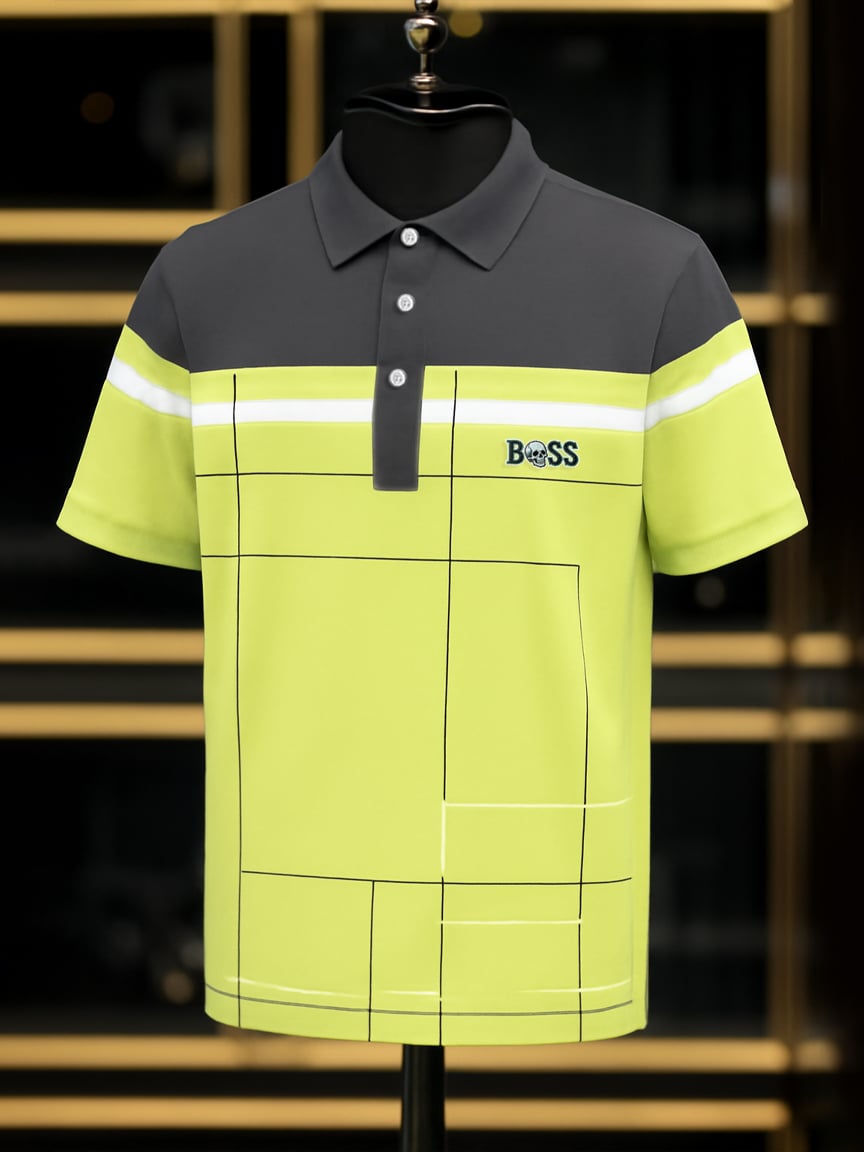 Camisa polo ejecutivo casual Button de manga corta para hombre