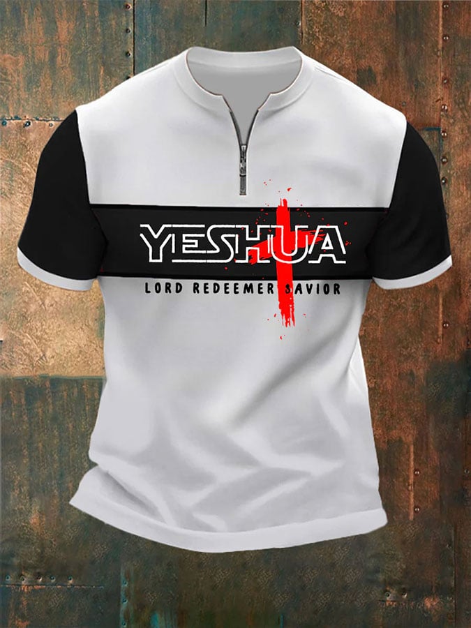 Camisa polo retro Jesus faith gráfico estampado para hombre