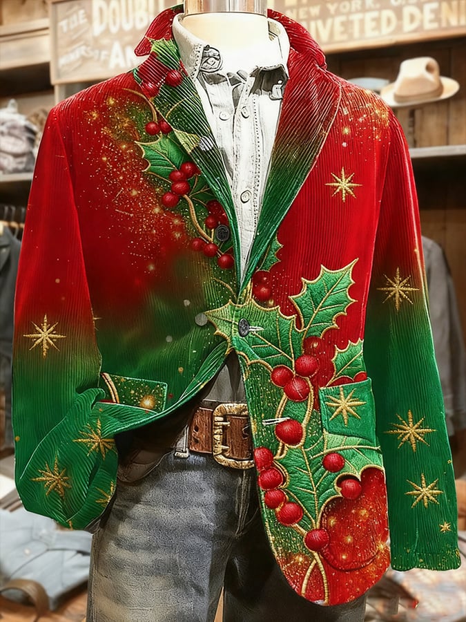 Abrigo Christmas Art Design estampado casual para hombre