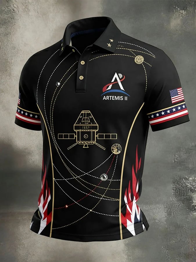 Camisa polo Back to the Moon 2026 estampado para hombre