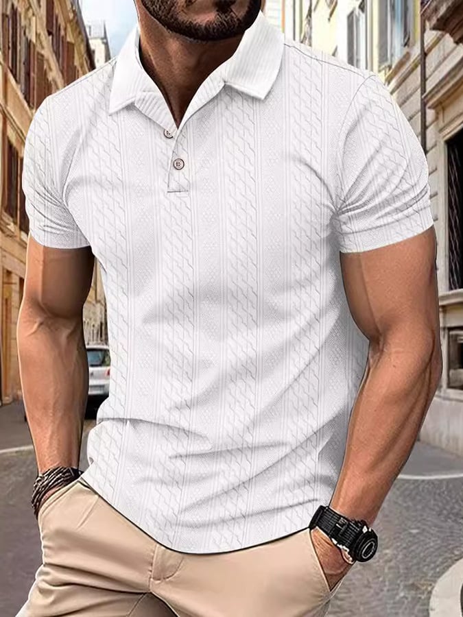 Camisa polo jacquard Fabric de modaable casual para hombre