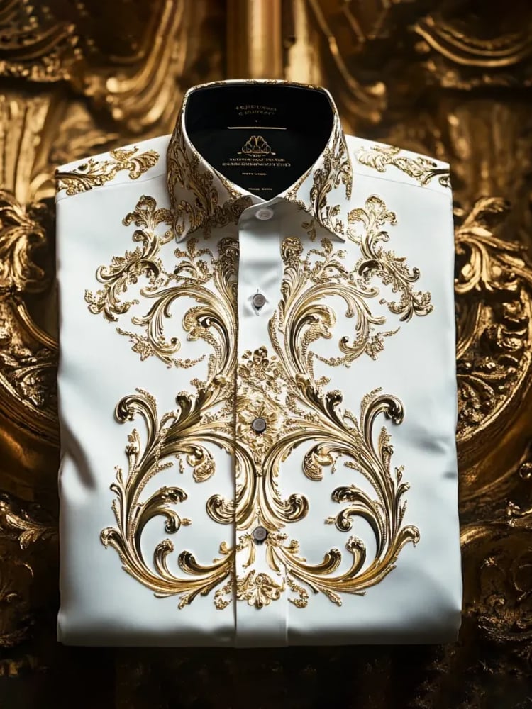 Camisa seda ejecutivo de lujo de manga larga para hombre