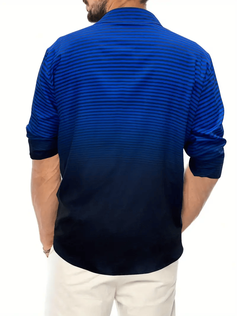 Camisa ejecutivo casual a rayas de manga larga para hombre