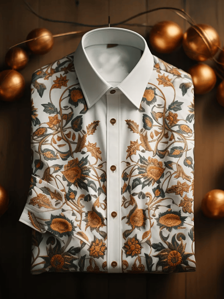 Camisa elegante Romantic a rayas de manga larga para hombre