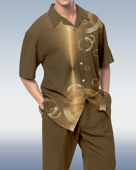 Rianmond Sequin estampado de manga corta Walking Suit 525 para hombre