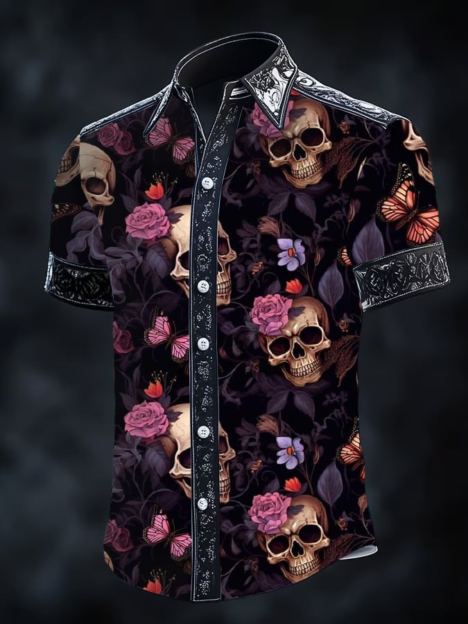 Camisa Gothic Dark de manga corta para hombre