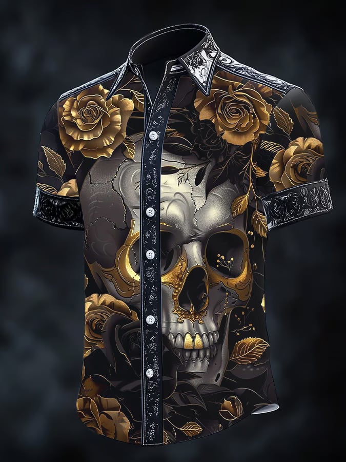 Camisa retro Gothic Dark para hombre
