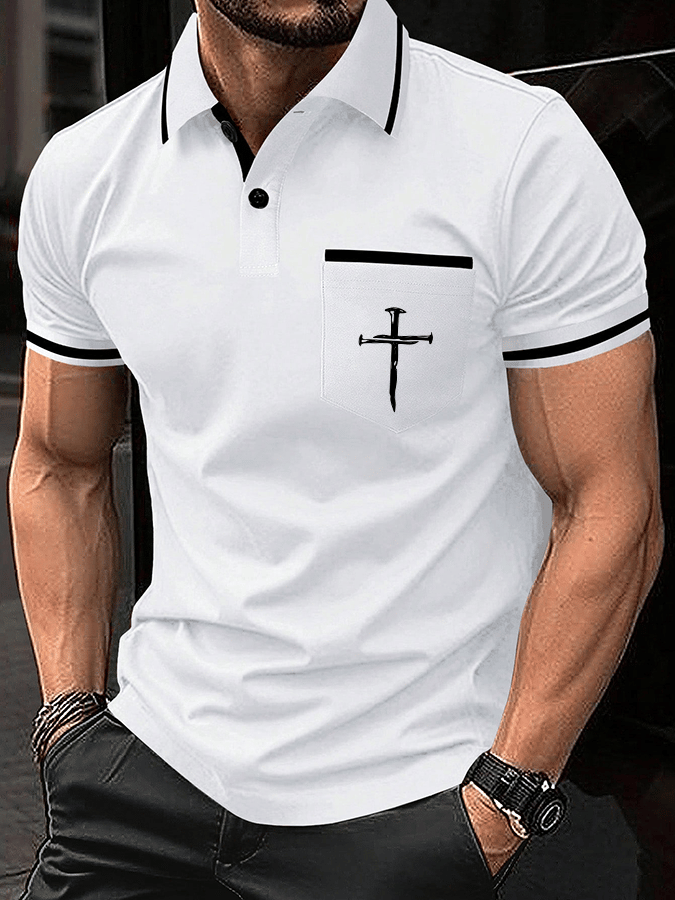 Camisa polo Faith estampado casual (With bolsillos) para hombre