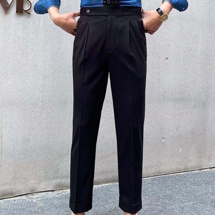 Casual de color sólido Straight Trousers para hombre