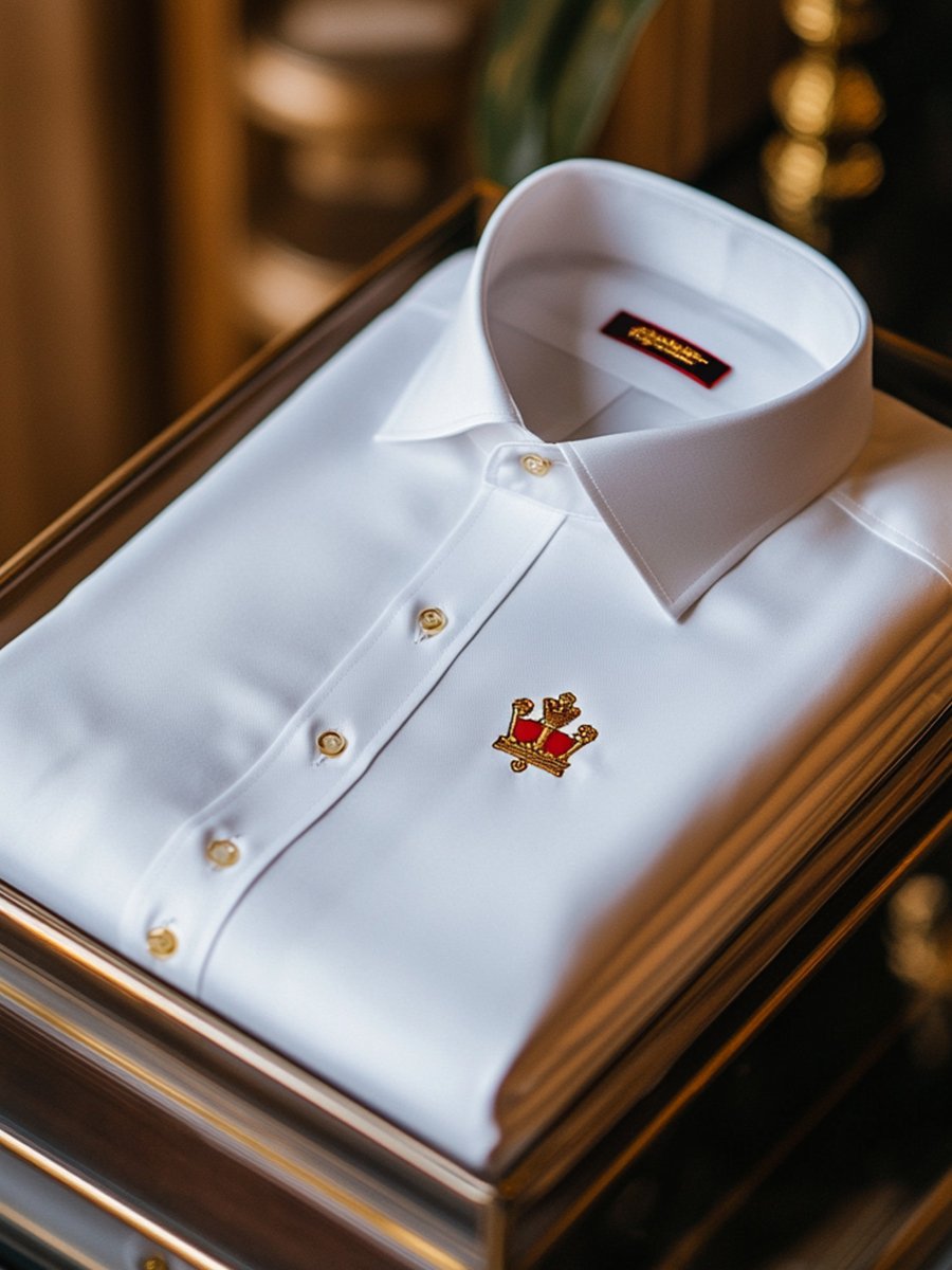 Camisa simple crown ejecutivo de manga larga para hombre