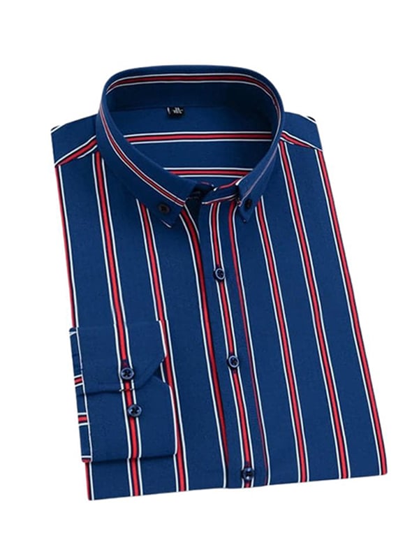 Camisa de lujo ejecutivo a rayas de manga larga para hombre