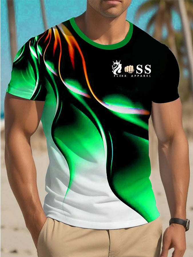 Camiseta retro Lettering estampado cuello redondo para hombre