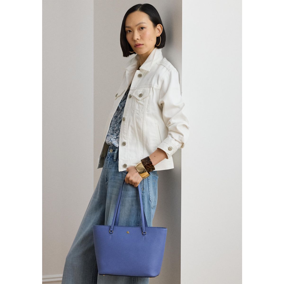 Crosshatch Leather Medium Karly Tote - 1